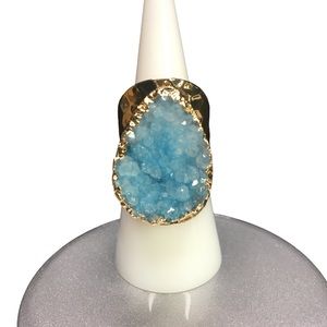 Gold and Blue Crystal Ring